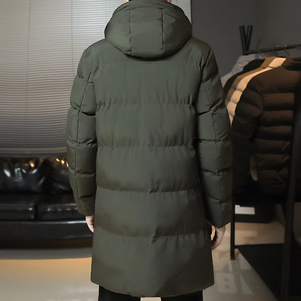 Elegantná dlhá zimná bunda