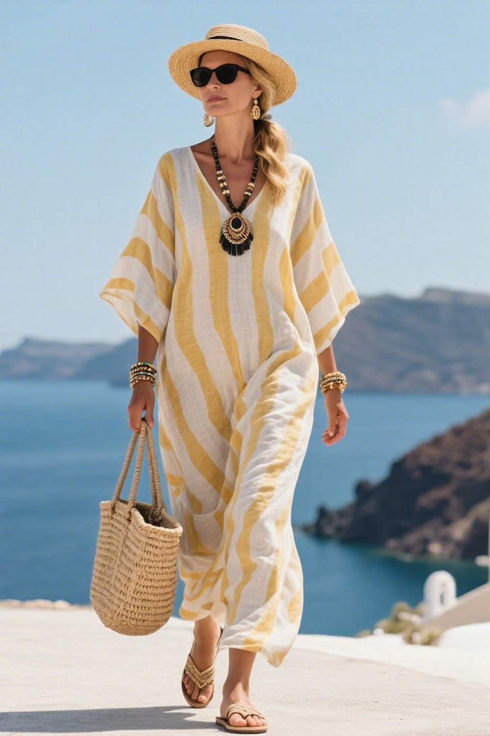Slnečný únik Kaftan šaty