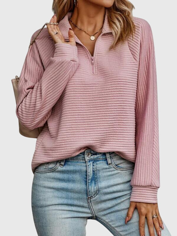Molly | Elegantný pulóver s polovičným zipsom